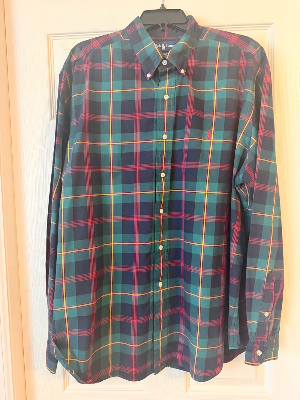 Polo by Ralph Lauren Teal, Navy & Red Plaid Button-Down Shirt